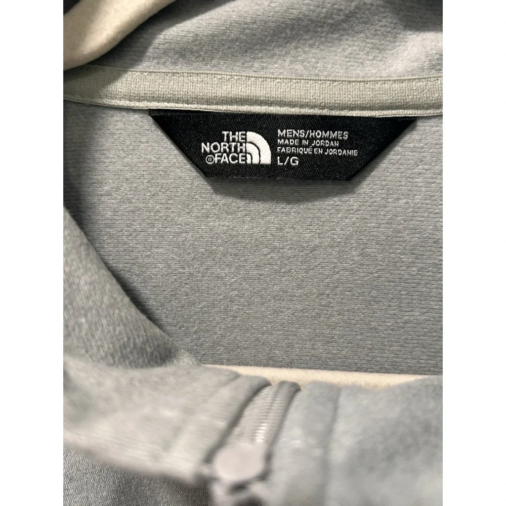 The North Face Branded Quarter 1/4 Zip Pullover Gray Sz Large Mens